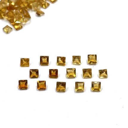 Natural Brandy Citrine Square Cut Loose Gemstone Lot 106 Pcs 2 MM 5 CT
