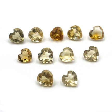 Natural Citrine Heart Cut Loose Gemstone Lot 11 Pcs 4 MM 2.2 CT