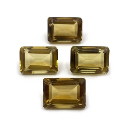 Natural Citrine Octagon Cut Loose Gemstone Lot 4 Pcs 10*14 MM 31 CT