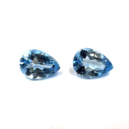 Natural Swiss Blue Topaz Pear Cut Loose Gemstone Lot 2 Pcs 13*18 MM 26.9 CT