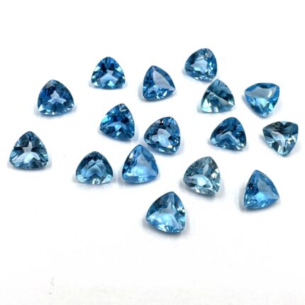 Natural Swiss Blue Topaz Trillion Cut Loose Gemstone Lot 8 MM 6 CT 3 Pcs