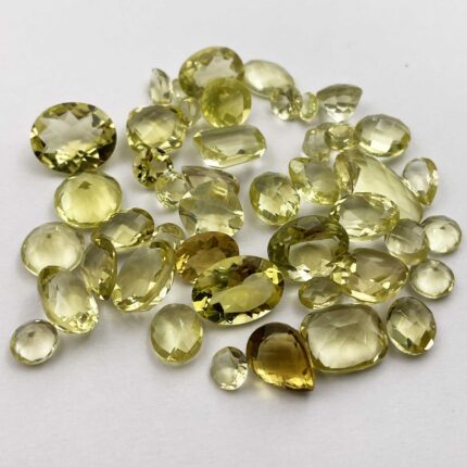 Natural Lemon Quartz Mix Cut Loose Gemstone Lot 19 Pcs 5-12 MM 51 CT
