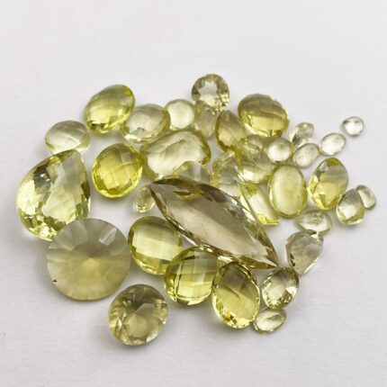 Natural Lemon Quartz Mix Cut Loose Gemstone Lot 38 Pcs 4-14 MM 84 CT