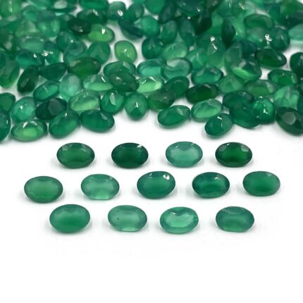 Natural Green Onyx Oval Cut Loose Gemstone Lot 243 Pcs 4*6 MM 100 CT