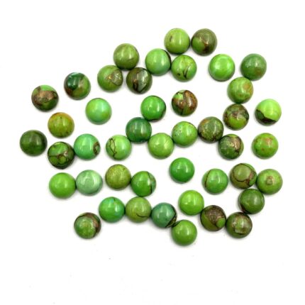 Green Turquoise Round Cabochon Loose Gemstone Lot 132 Pcs 6 MM 119 CT