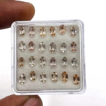 Natural Imperial Topaz Oval Cut Loose Gemstone Lot 18 Pcs 3*5 MM 5 CT