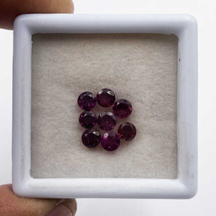 Natural Rhodolite Garnet Round Cut Loose Gemstone Lot 8 Pcs 4.5 MM 3 CT