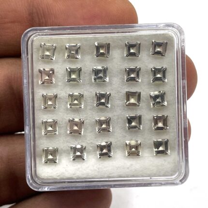 Natural Imperial Topaz Square Cut Loose Gemstone Lot 18 Pcs 3.5 MM 5 CT