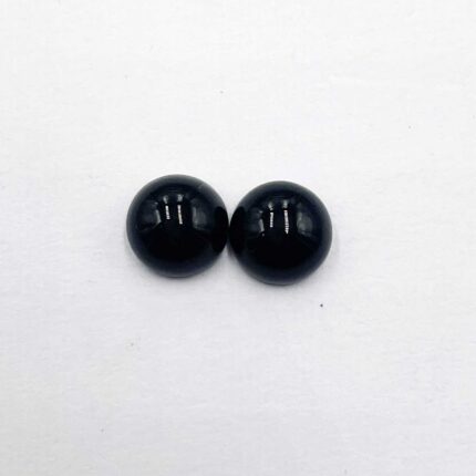 Natural Black Spinel Round Cabochon Loose Gemstone lot 2 Pcs 9 MM 5 CT