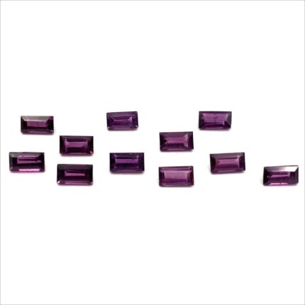 Natural Rhodolite Garnet Baguette Cut Loose Stone Lot 11 Pcs 2.5*4.5 MM 2.75 CT