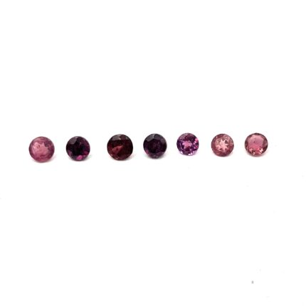 Natural Rhodolite Garnet Round Cut Loose Stone Lot 7 Pcs 3 MM .90 CT