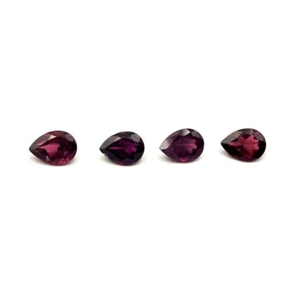 Natural Rhodolite Garnet Pear Cut Loose Gemstone Lot 4 Pcs 5*7 MM 3.80 CT