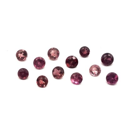 Natural Rhodolite Garnet Round Cut Loose Gemstone Lot 13 Pcs 2.5 MM 1 CT