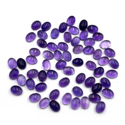Natural Amethyst Oval Cabochon Loose Gemstone Lot 74 Pcs 6*8 MM 100 CT