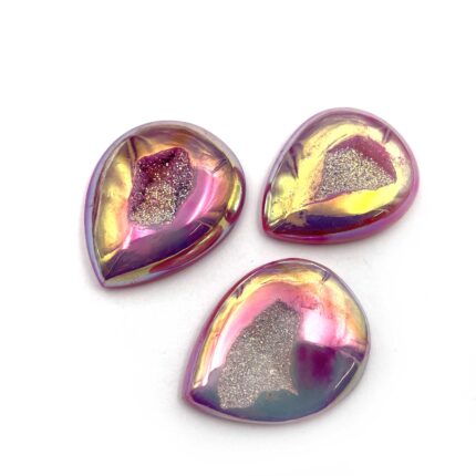 Natural Drusy Quartz Pear Cabochon White Color  Stone 1 Pcs 35*45MM 100 CT