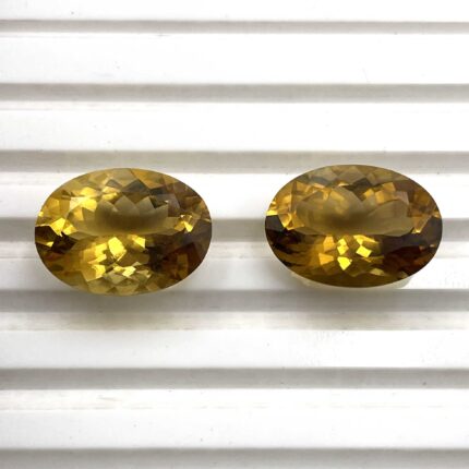 Natural Citrine Oval Cut Loose Gemstone Lot 2 Pcs 13*18 MM 21.4 CT