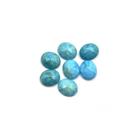 Natural Turquoise Sleeping Beauty Oval Checker Cut Lot 10*12 MM 25.5 CT 7 Pcs