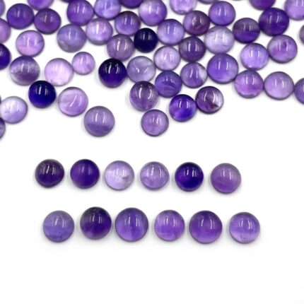 Natural Amethyst Round Cabochon Loose Gemstone Lot 117 Pcs 5 MM 100 CT