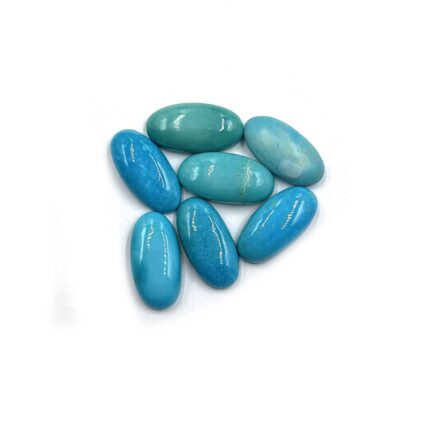 Natural Sleeping Beauty Turquoise Oval Cabs Loose Stone Lot 3 Pcs 7*14 MM 10 CT