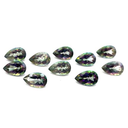 Natural Mystic Topaz Pear Cut Loose Stone Lot 4 Pcs 9*14 MM 20 CT