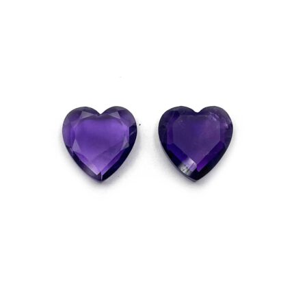 Natural African Amethyst Heart Cut Loose Gemstone Lot 2 Pcs 10 MM 3.6 CT
