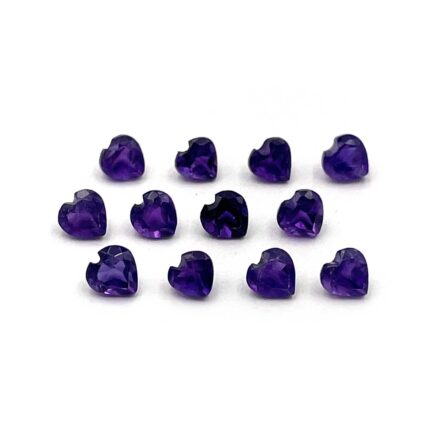 Natural African Amethyst Heart Cut Loose Gemstone Lot 12 Pcs 3.5 MM 2.5 CT