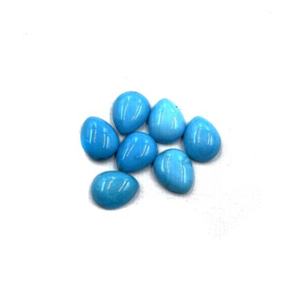 Natural Sleeping Beauty Turquoise Pear Cabs Loose Stone Lot 7 Pcs 8*10 MM 14 CT