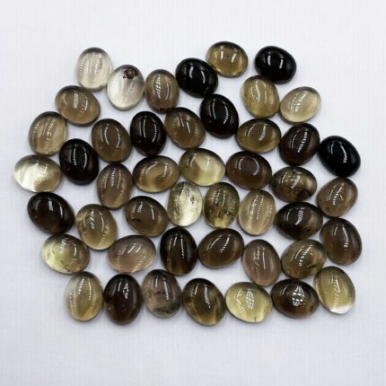 Natural Smoky Quartz Oval Cabochon Loose Gemstone Lot 47 Pcs 7*9 MM 101 CT