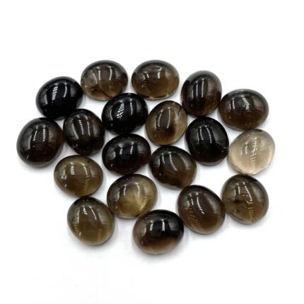 Natural Smoky Quartz Oval Cabochon Loose Gemstone Lot 19 Pcs 10*12 MM 101 CT