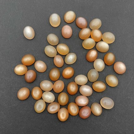Natural Peach Moonstone Oval Cabochon Loose Gemstone Lot 24 Pcs 9*11 MM 100 CT