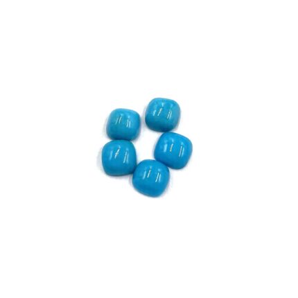 Natural Sleeping Beauty Turquoise Cushion Cabs Loose Stone Lot 5 Pcs 5 MM 3 CT