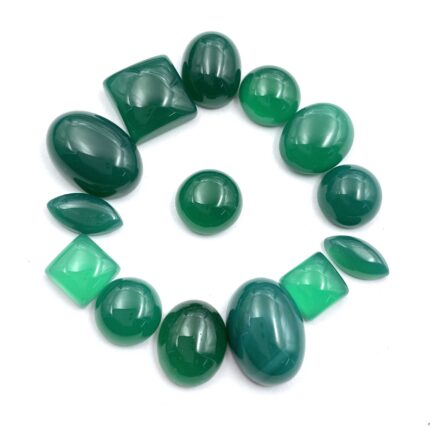 Natural Green Onyx Mix Cabochon Loose Gemstone Lot 42-45 Pcs 6x8-10x14 mm 101 CT