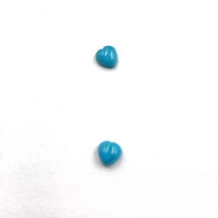 Natural Sleeping Beauty Turquoise Heart Cabochon Loose Stone Lot 2 Pcs 5 MM 1 CT