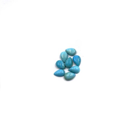 Natural Sleeping Beauty Turquoise Pear Cabochon Loose Stone Lot 8 Pcs 5*7MM 5CT