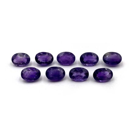 Natural African Amethyst Oval Cut Loose Gemstone Lot 9 Pcs 5*7 MM 7.5 CT