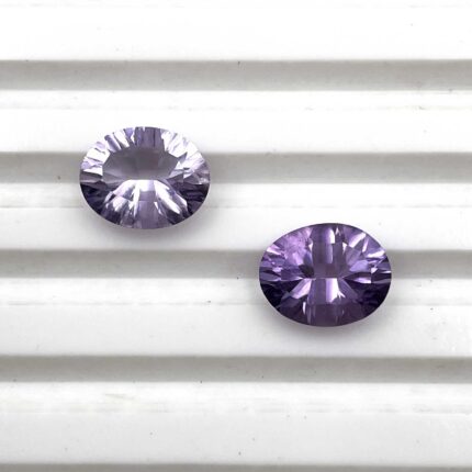 Natural African Amethyst Oval Concave Cut Loose Gemstone Lot 2 Pcs 8*10 MM 4.8CT
