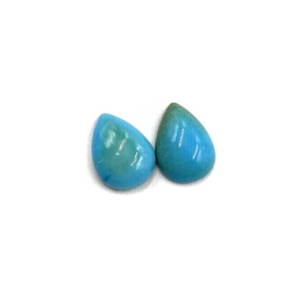 Natural Sleeping Beauty Turquoise Loose Pear Stone Cabochon 2 Pcs 10*14 MM 8 CT