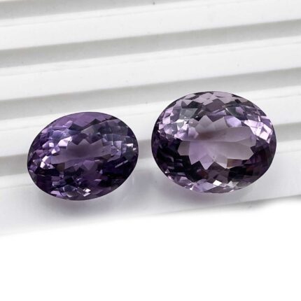 Natural Pink Amethyst Oval Cut Loose Gemstone Lot 12.5*16-15*18 MM 2 Pcs 31 CT