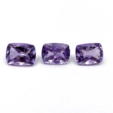 Natural Pink Amethyst Cushion Cut Loose Gemstone Lot 3 Pcs 12*16 MM 31 CT