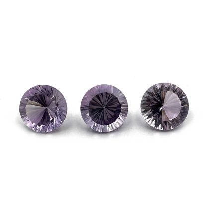 Natural Pink Amethyst Round Concave Cut Loose Gemstone Lot 3 Pcs 14 MM 30.5 CT