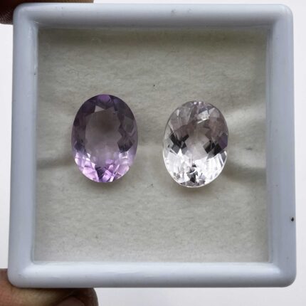 Natural Pink Amethyst Oval Cut Loose Gemstone Lot 2 Pcs 12*16 MM 20 CT