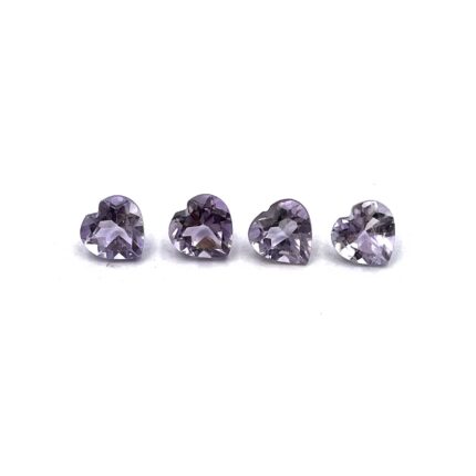 Natural Pink Amethyst Heart Cut Loose Gemstone Lot 4 Pcs 6 MM 3 CT