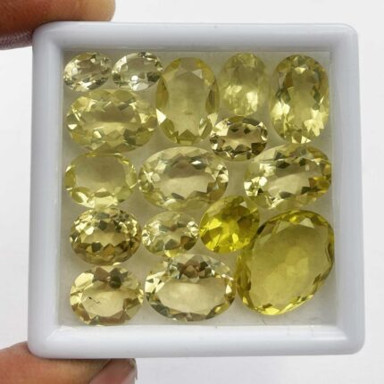 Natural Lemon Quartz Oval Loose Gemstone Lot 36 Pcs 6*8-15*20 MM 100 CT