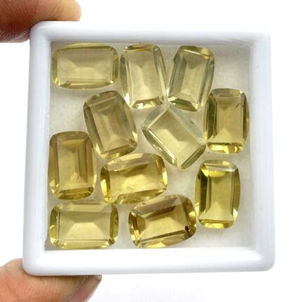 Natural Lemon Quartz Fancy Cut Loose Gemstone Lot 20 Pcs 10*14 MM 104 CT