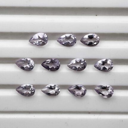 Natural Pink Amethyst Pear Cut Loose Gemstone Lot 11 Pcs 4*6 MM 3.8 CT