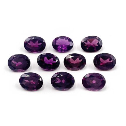 Natural Rhodolite Garnet Oval Cut Loose Gemstone Lot 7 Pcs 6*8 MM 10 CT