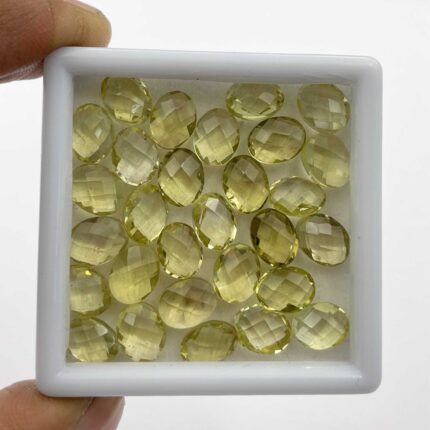 Natural Lemon Quartz Oval Briolette Cut Loose Gemstone Lot 49 Pcs 7*9 MM 102 CT