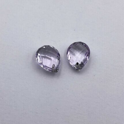 Natural Pink Amethyst Pear Briolette Cut Gemstone Lot 2 Pcs 7.5*10-8*10 MM 5 CT
