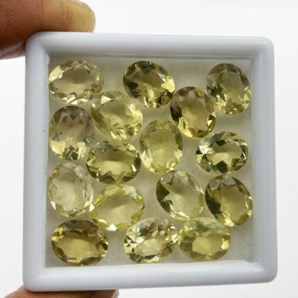 Natural Lemon Quartz Oval Cut Loose Gemstone Lot 32 Pcs 9*11 MM 100 CT