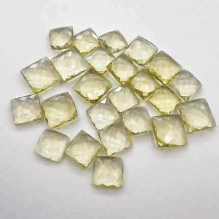 Natural Lemon Quartz Cushion Briolette Cut Stone Lot 24 Pcs 11.50-14 MM 148 CT